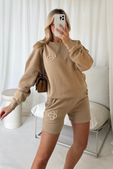 G monogram stone embroidered sweater shorts loungewear