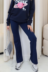 Sophie Navy Stretch Flared Leggings Activewear