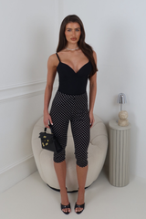 GINA BLACK POLKA DOT CAPRI LEGGINGS