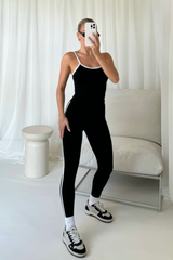 Sammy black and white piping gym set