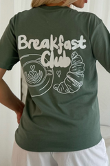 Breakfast club green printed T-shirt