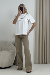 JOY HABIT PRINTED WHITE HEAVYWEIGHT T-SHIRT