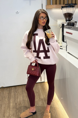 LA ESSENTIAL PINK PRINTED SWEATER
