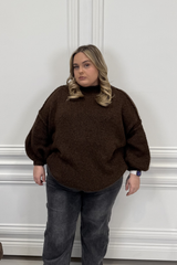 CURVE ADELAIDE CHOCOLATE OVERSIZED KNITTED JUMPER