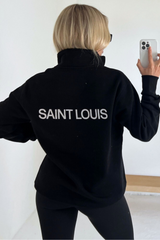 Saint Louis black 3/4 zip sweater