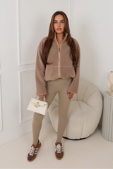KIKI CARAMEL FULL ZIP UP WOOLY FLEECE