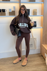 MALIBU CHOCOLATE PRINTED 3/4 ZIP
