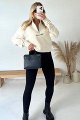 Saint Louis ecru 3/4 zip sweater