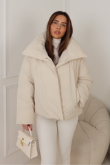 DOVA CREAM CROPPED PUFFER JACKET