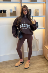 MALIBU CHOCOLATE PRINTED 3/4 ZIP