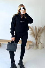 Saint Louis black 3/4 zip sweater