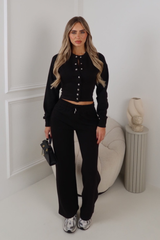 RAVEN BLACK CORSET BOMBER AND WIDE LEG JOGGERS