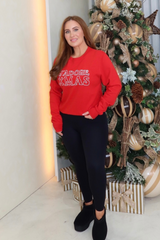 J'adore Xmas red embroidered sweater