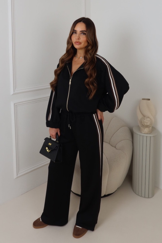 ROSSI BLACK STRIPED TRACKSUIT