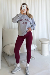 Wellness club marl grey embroidered sweater