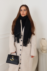 MAGDA BLACK SEQUIN STUDDED SCARF