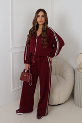 ROSSI BURGUNDY STRIPED TRACKSUIT