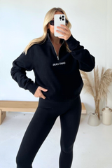 Saint Louis black 3/4 zip sweater