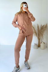 Tegan Beige Knit Hoodie And Leggings Loungewear Loungewear Cash N Carry