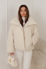 DOVA CREAM CROPPED PUFFER JACKET