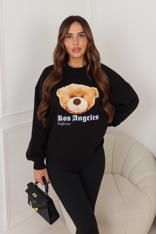 LOS ANGELES BLACK TEDDY JUMPER PRINTED