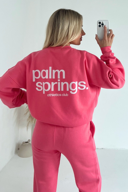 Palm Springs pink lemonade printed sweater joggers premium loungewear