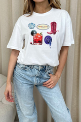 Paradise white printed t-shirt