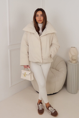 DOVA CREAM CROPPED PUFFER JACKET