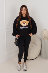 LOS ANGELES BLACK TEDDY JUMPER PRINTED