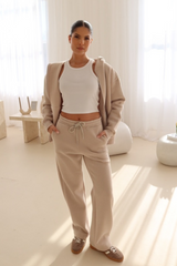 Stone embroidered logo straight leg jogger