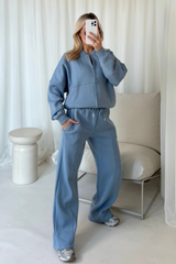 Rosie blue bomber jacket and straight leg jogger loungewear