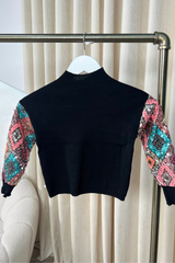 Mini Eleanor black sequin knit sweater