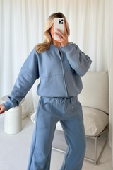 Rosie blue bomber jacket and straight leg jogger loungewear