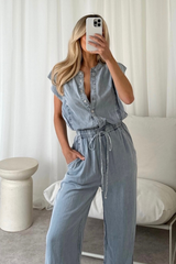 Rosa blue denim jumpsuit
