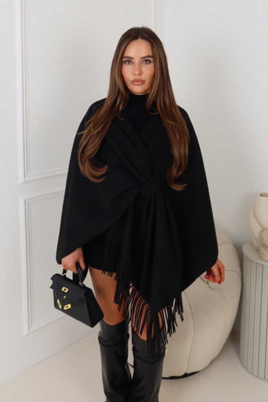 CARLA BLACK CAPE JACKET