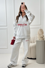 Athletics club marl grey 3/4 zip sweater straight leg loungewear