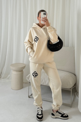 G monogram ecru embroidered hoodie joggers loungewear