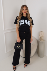1946 BLACK PRINTED T-SHIRT