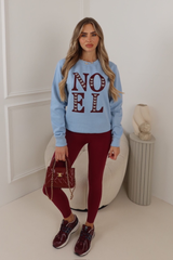NOEL BLUE PRINTED SWEATER