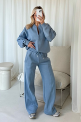 Rosie blue bomber jacket and straight leg jogger loungewear