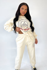 Studio Leisure ecru checkout embroidered sweater