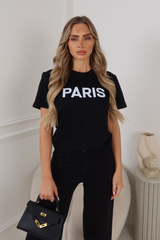 PARIS BLACK & WHITE PRINTED T-SHIRT