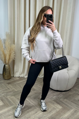 Kendall bone and black hoodie and legging set