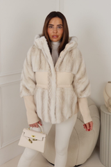 MAGGI CREAM FAUX FUR JACKET