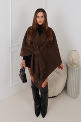 CARLA CHOCOLATE CAPE JACKET