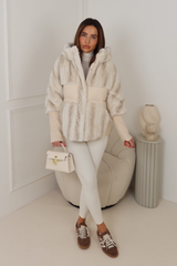 MAGGI CREAM FAUX FUR JACKET