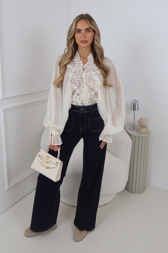 LOIS DARK BLUE STRAIGHT  LEG FRONT POCKET JEANS