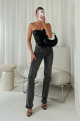 Cassi grey diamante jeans