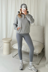 Bella light grey premium hoodie ultimate legging set