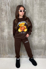 Mini Hamptons Teddy Chocolate Sweater Loungewear Set Loungewear